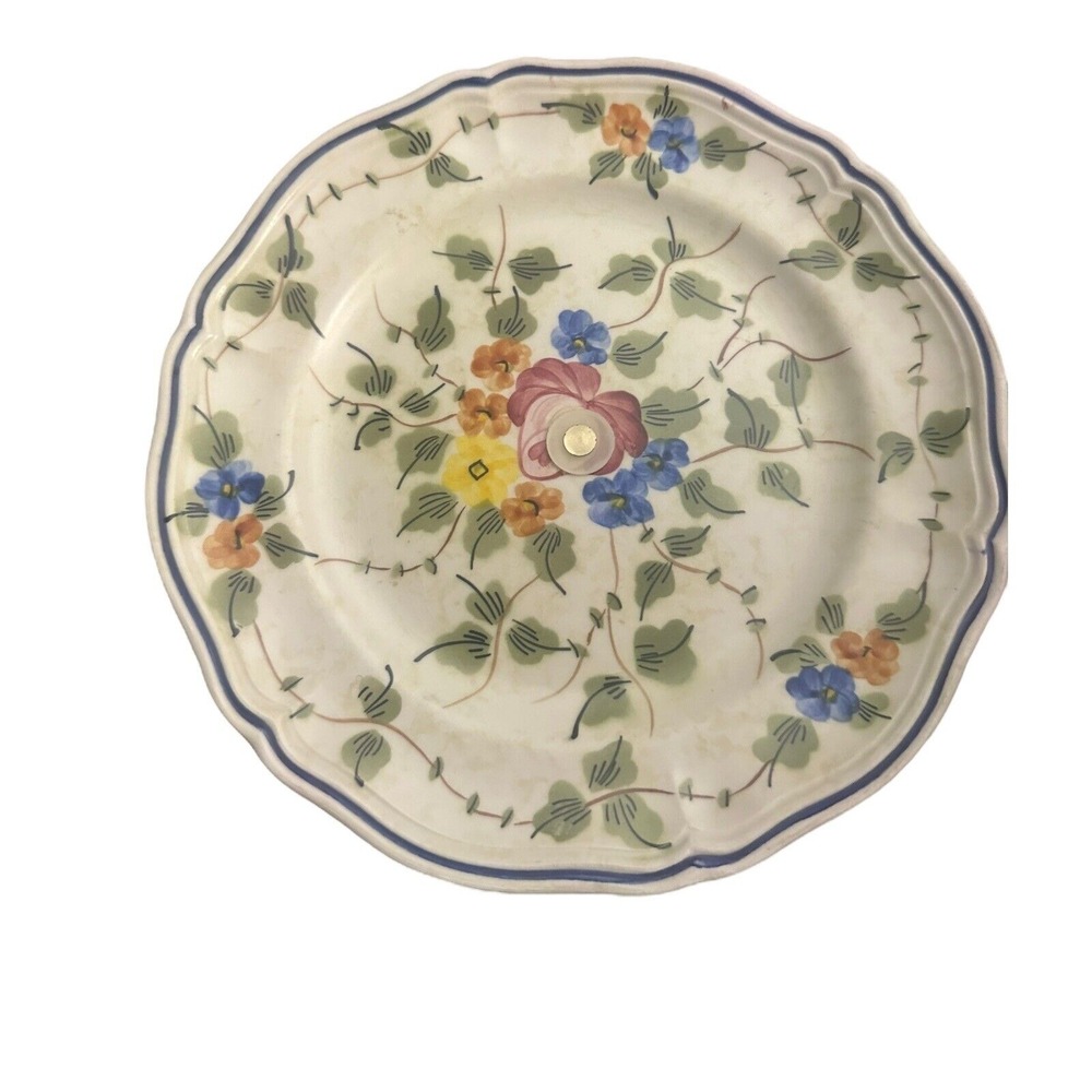 Vintage 6" Nemours Serving‎ Plate Gold Pedestal By Longchamp